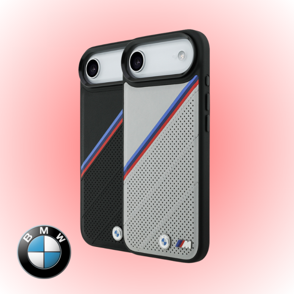 Apple iPhone 17 Air Kılıf | BMW Orijinal Lisanslı | MagSafe M Logolu Delikli Deri Kapak | MobixMood