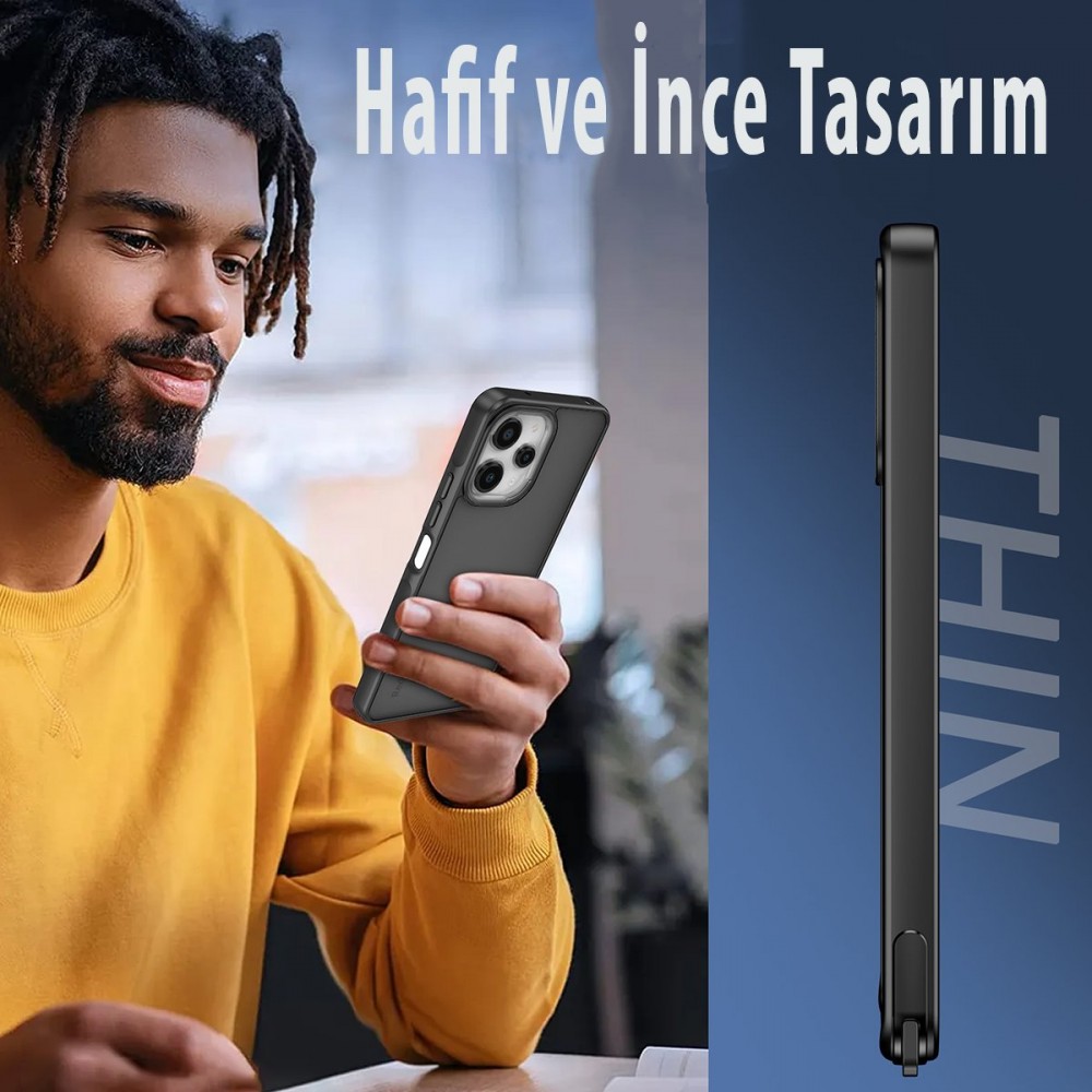 Xiaomi Redmi Note 13 4G Newface Elegant kılıf parlak pürüzsüz yüzey TPU PC hibrit yapı köşe tamponlu darbe emici ince esnek koruyucu telefon kılıfı