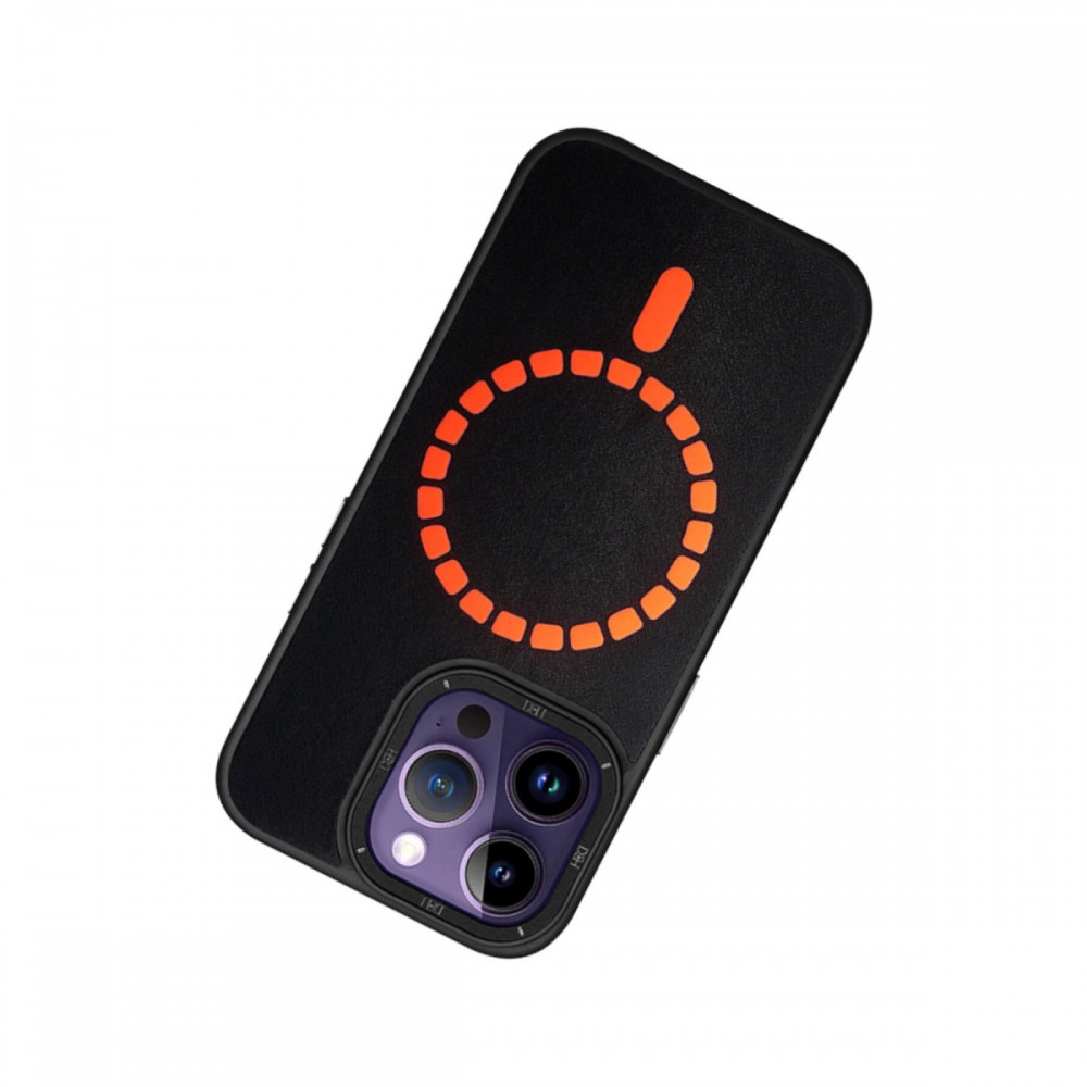 iPhone 13 Pro HDD HBC-156 Forum serisi MagSafe uyumlu süet iç dokulu deri görünümlü darbe emici telefon kılıfı