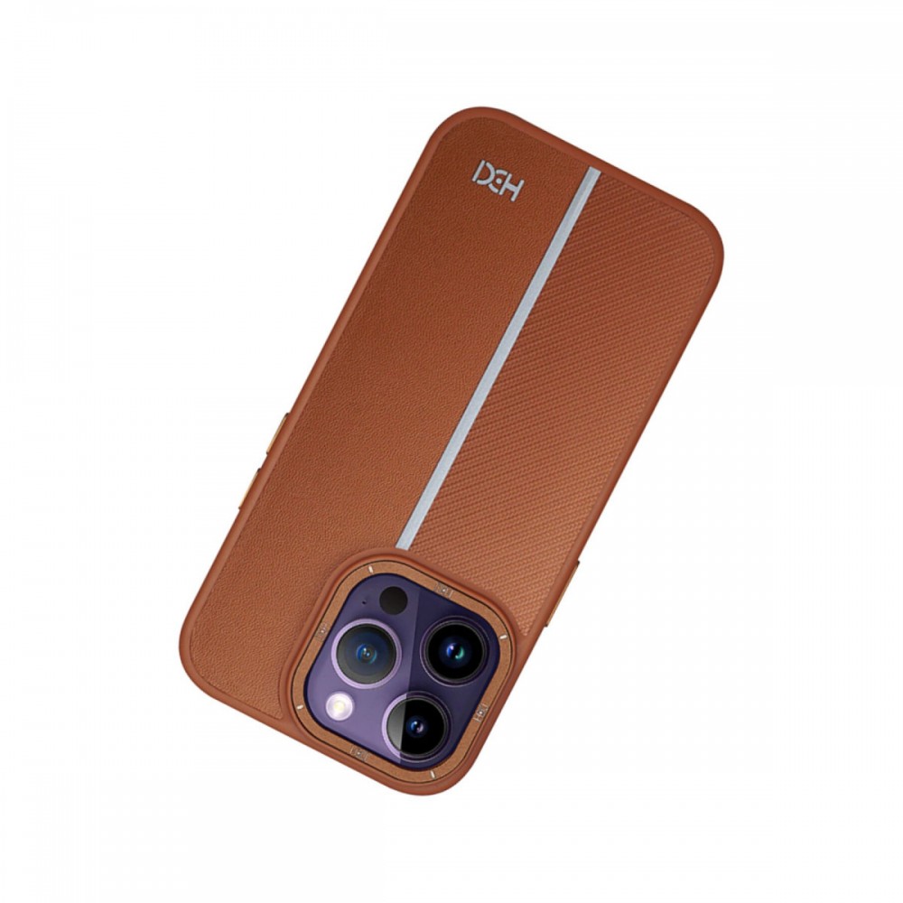 iPhone 13 Pro Max HDD Lizbon serisi kahverengi dayanıklı şık tam koruma sağlayan kaliteli telefon kılıfı