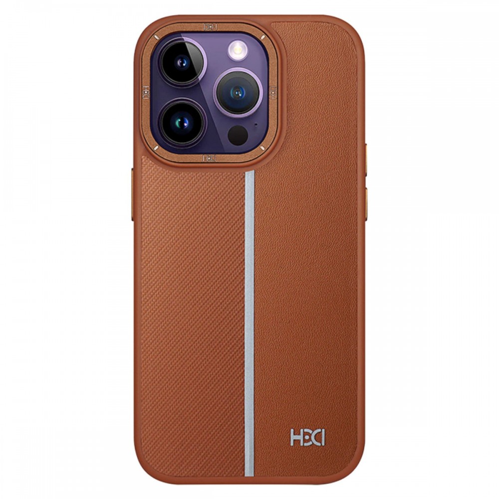 iPhone 13 Pro Max HDD Lizbon serisi kahverengi dayanıklı şık tam koruma sağlayan kaliteli telefon kılıfı