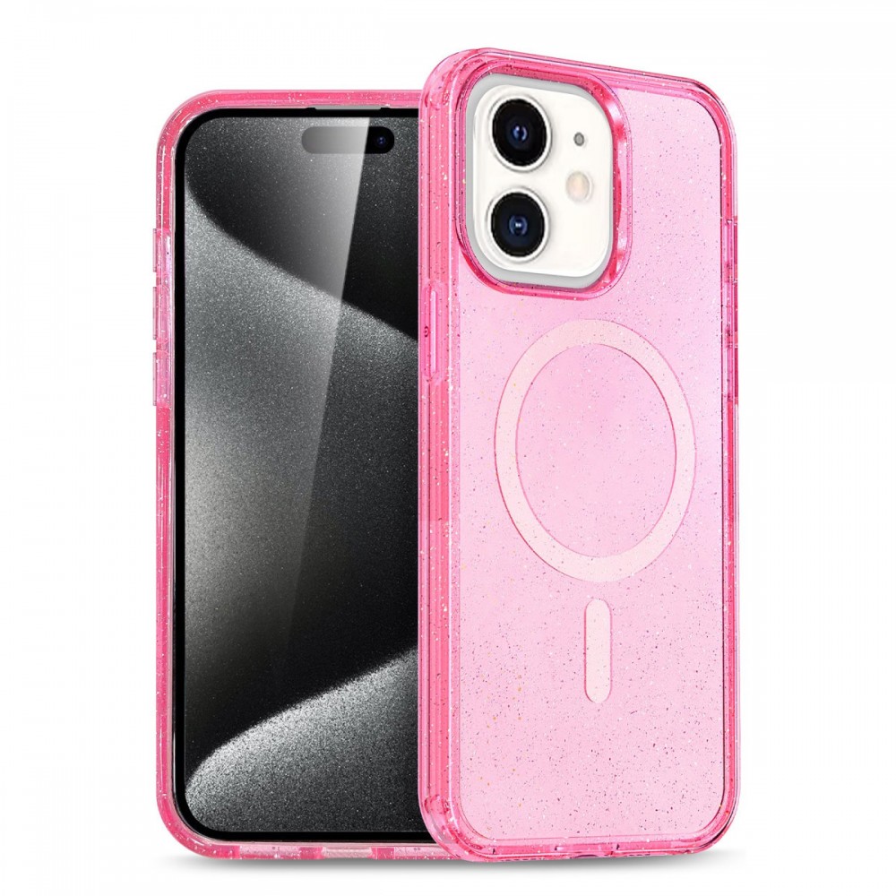 iPhone 12 ve 12 Pro Newface Star serisi kılıf MagSafe uyumlu simli parıltılı lüks koruyucu şık manyetik şarjlı telefon kılıfı