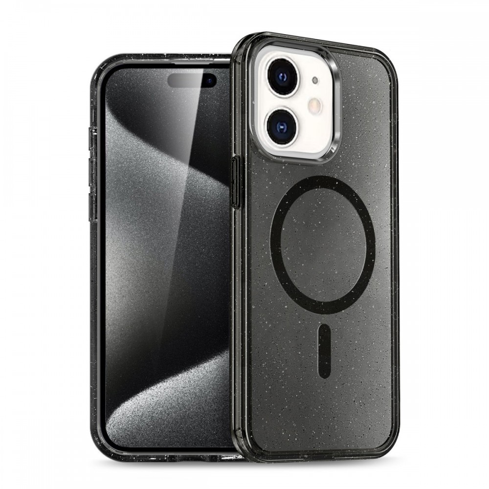 iPhone 12 ve 12 Pro Newface Star serisi kılıf MagSafe uyumlu simli parıltılı lüks koruyucu şık manyetik şarjlı telefon kılıfı