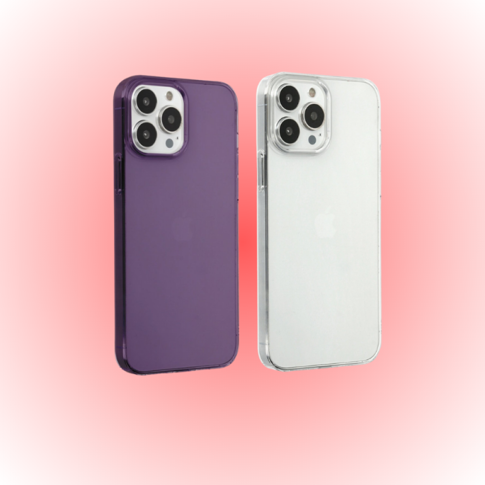 Apple iPhone 13 Pro Max Kılıf | Newface PC Sert Kapak | Şeffaf Mor Transparan Tasarım | MobixMood