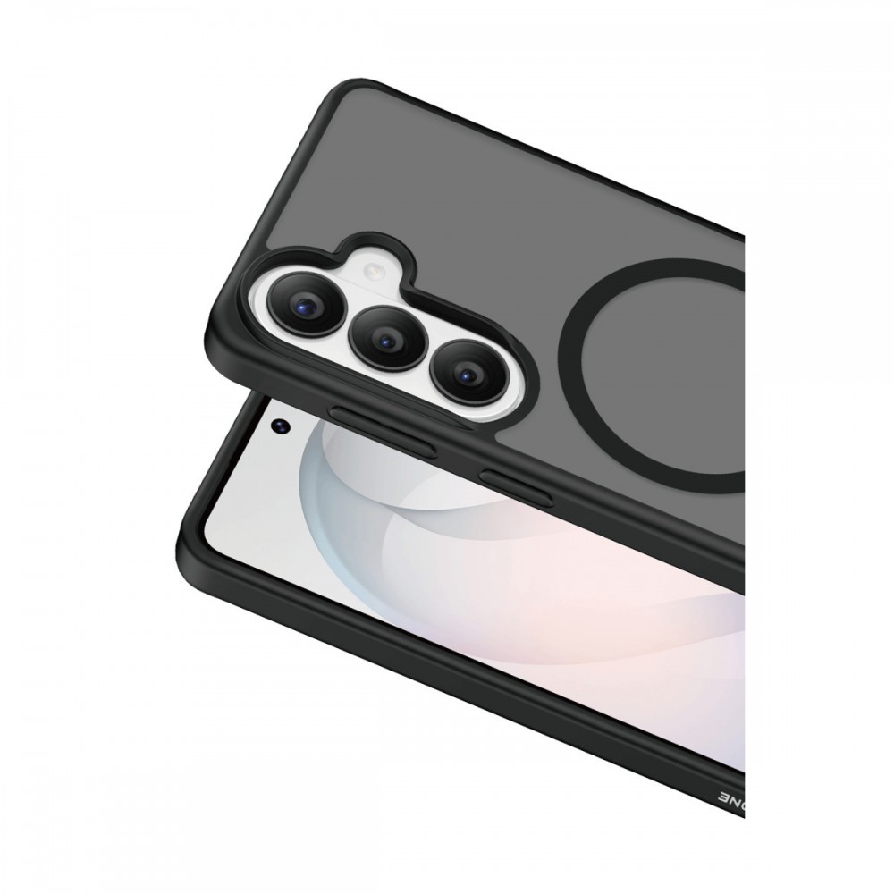 Samsung Galaxy S26 Keephone Mago Pro Magsafe kılıf mat siyah askeri sınıf düşme korumalı hibrit yapı manyetik şarj uyumlu metal butonlu telefon kılıfı