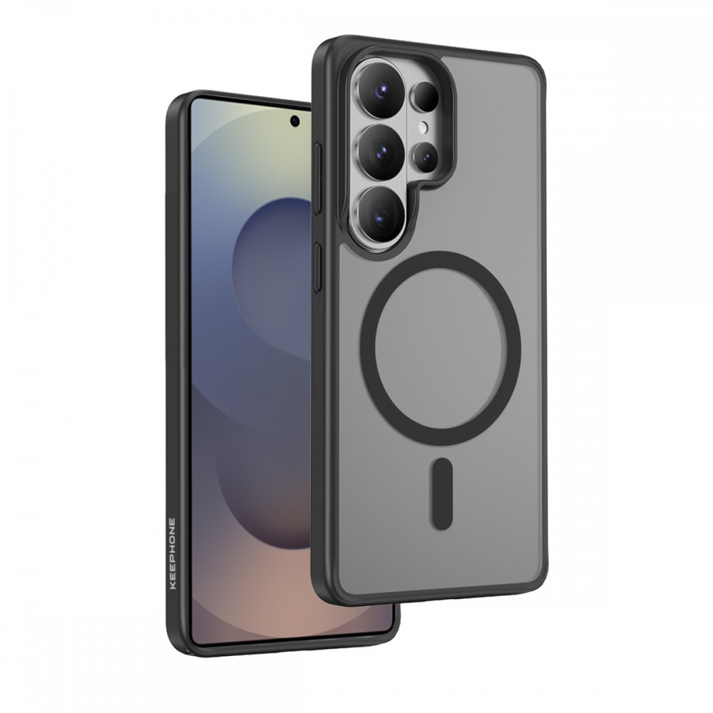 Samsung Galaxy S26 Ultra Keephone Mago Pro kılıf MagSafe uyumlu askeri sınıf düşme koruması mat ipeksi doku parmak izi bırakmaz metal butonlu kılıf