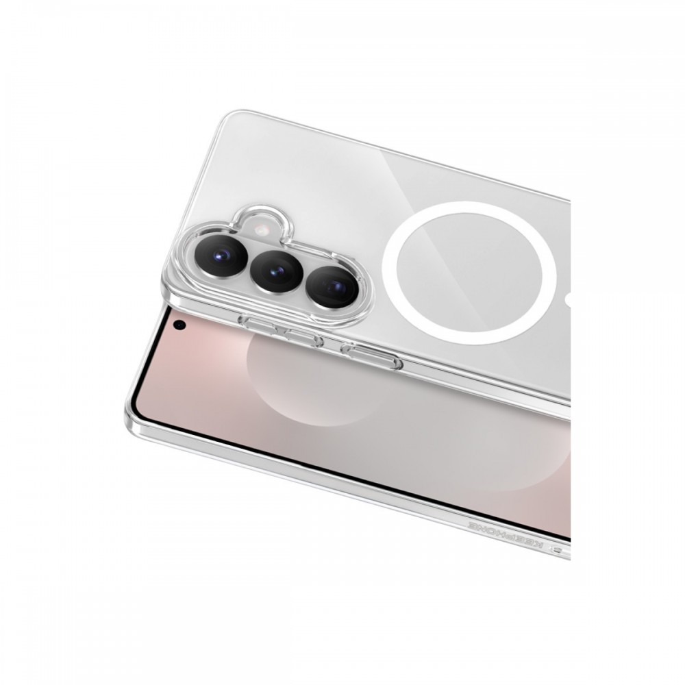 Samsung Galaxy S26 Keephone X-Crystal Slim Magsafe kılıf kristal şeffaf 0.03 inç ultra ince manyetik şarj uyumlu sararma yapmaz koruyucu kılıf