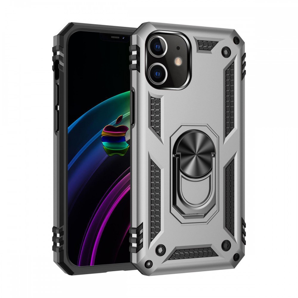 iPhone 12 Mini Newface Sofya serisi kılıf metal yüzüklü mıknatıslı stand özellikli araç tutucu uyumlu koruyucu telefon kılıfı