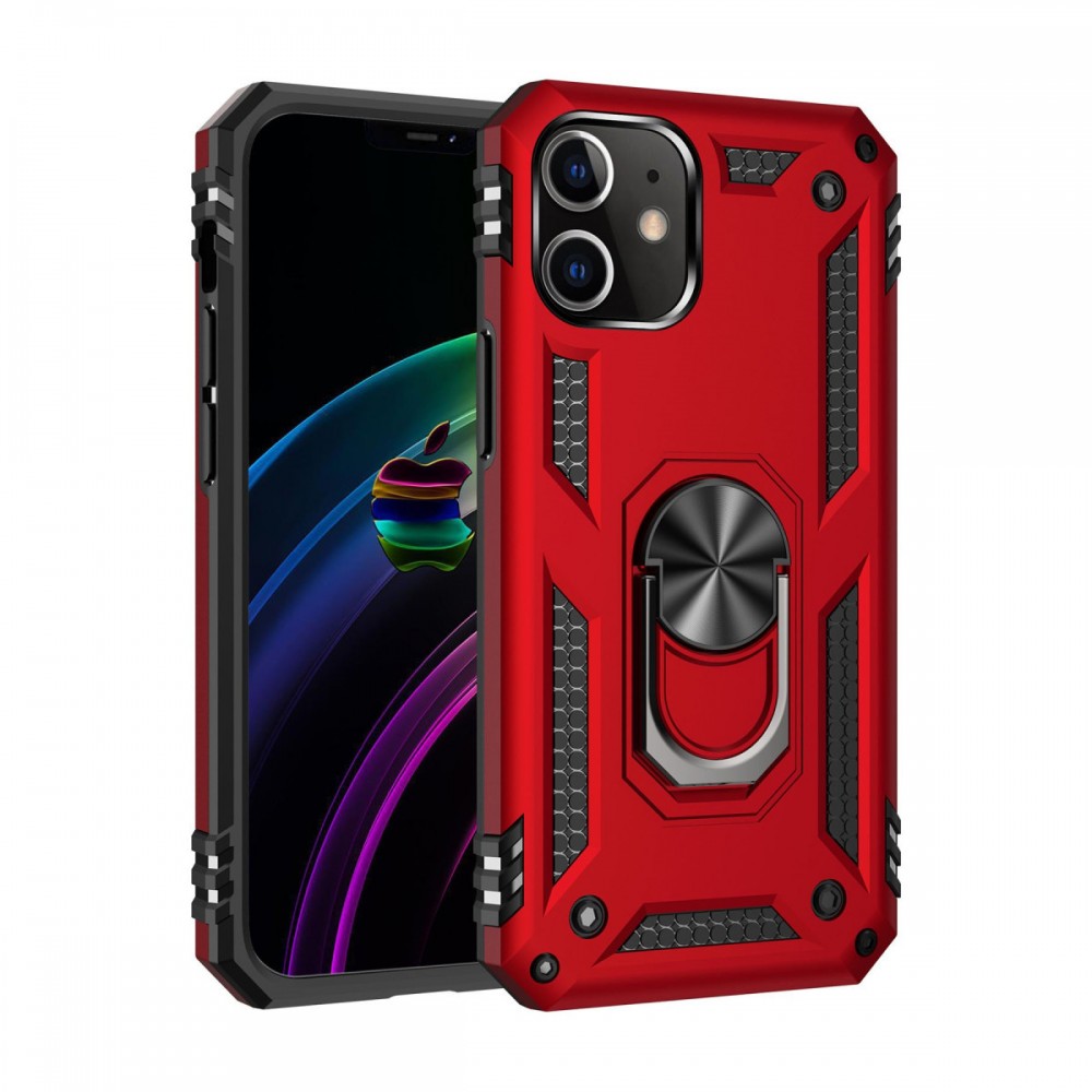 iPhone 12 Mini Newface Sofya serisi kılıf metal yüzüklü mıknatıslı stand özellikli araç tutucu uyumlu koruyucu telefon kılıfı