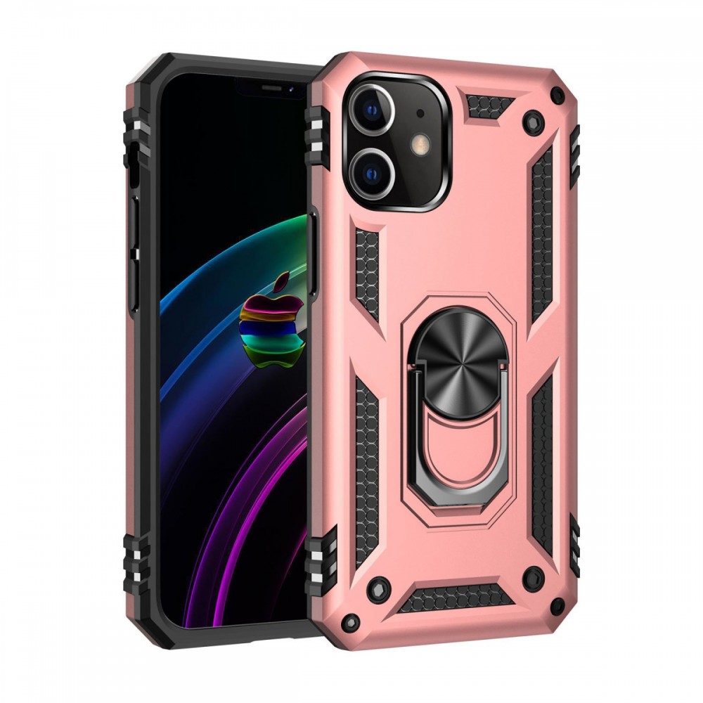 iPhone 12 Mini Newface Sofya serisi kılıf metal yüzüklü mıknatıslı stand özellikli araç tutucu uyumlu koruyucu telefon kılıfı