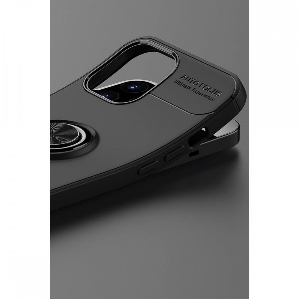 iPhone 12 Pro Max Newface Range serisi yüzüklü kılıf 360 derece dönen halka stand özellikli araç tutucu uyumlu silikon telefon kılıfı