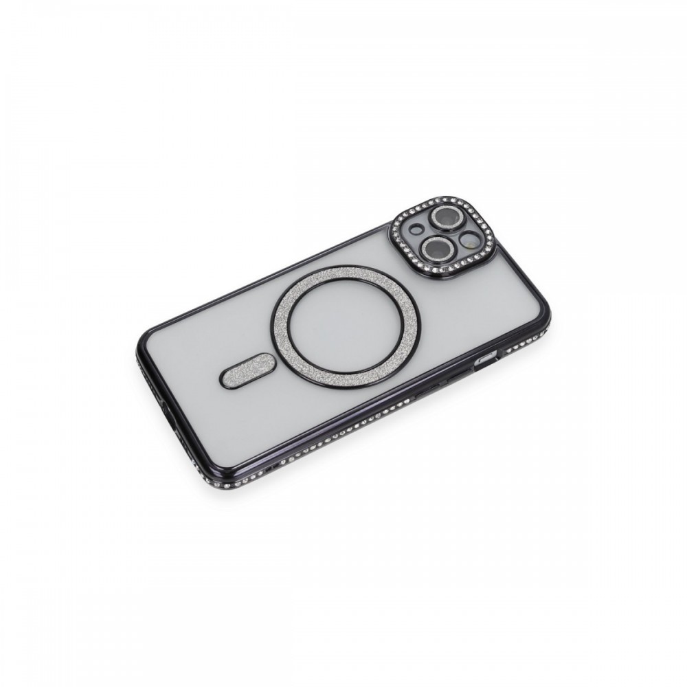 iPhone 13 Newface Joke serisi simli kılıf magsafe uyumlu manyetik şarj parıltılı lüks koruyucu telefon kılıfı