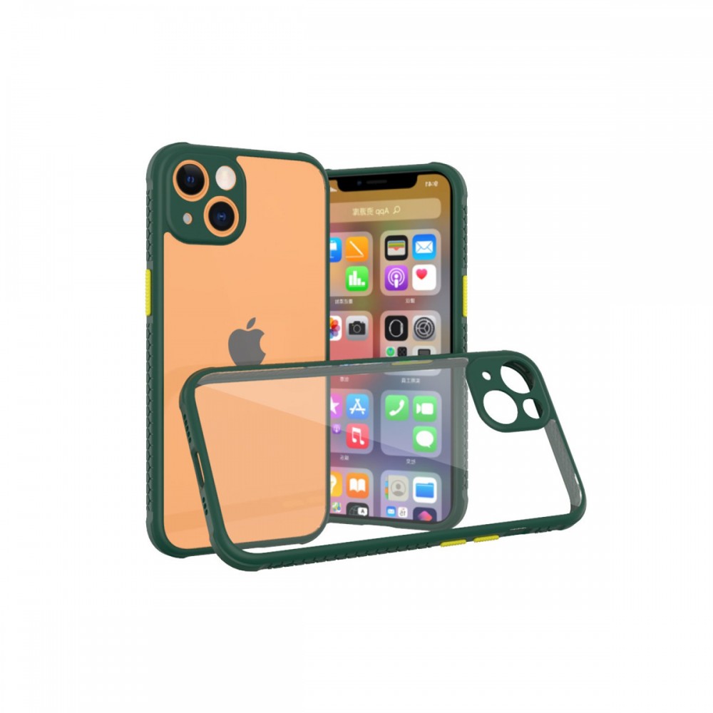 iPhone 13 Mini Newface Miami serisi şeffaf 4 köşe airbag destekli darbe emici kristal silikon telefon kılıfı