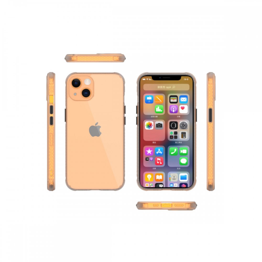 iPhone 13 Mini Newface Miami serisi şeffaf 4 köşe airbag destekli darbe emici kristal silikon telefon kılıfı