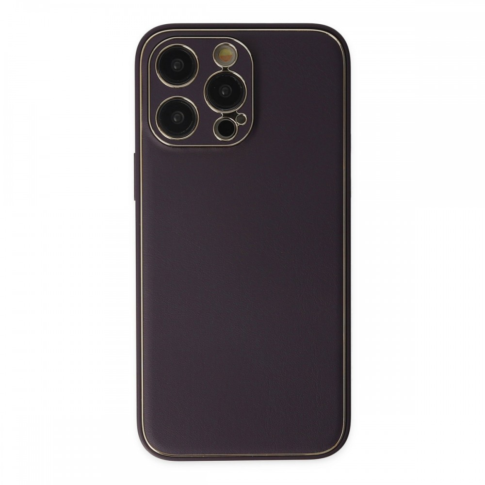 iPhone 13 Pro Newface Coco serisi deri görünümlü yumuşak dokulu darbe emici esnek silikon telefon kılıfı