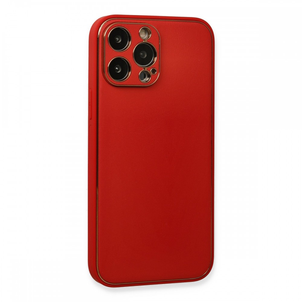 iPhone 13 Pro Newface Coco serisi deri görünümlü yumuşak dokulu darbe emici esnek silikon telefon kılıfı