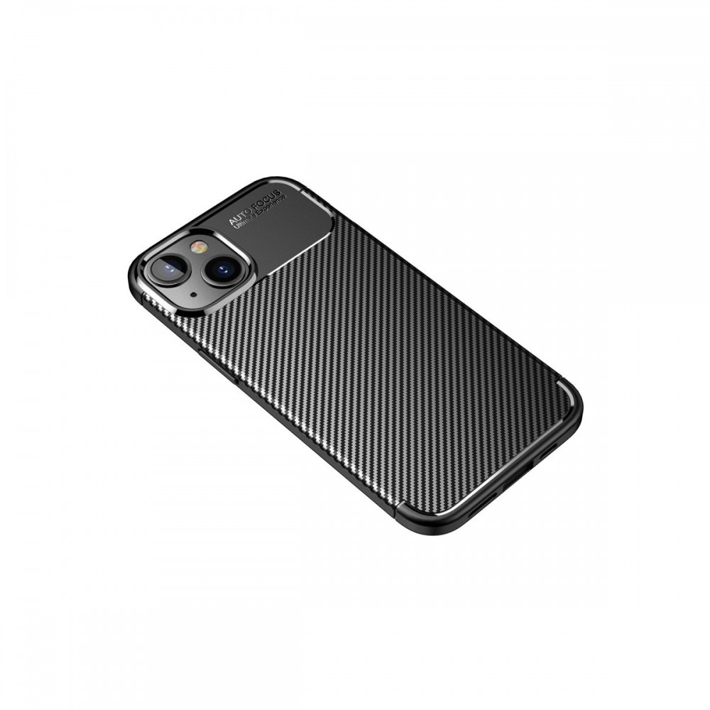 iPhone 14 Plus Newface Auto Focus karbon fiber desenli mat yüzeyli darbe korumalı yerli üretim telefon kılıfı
