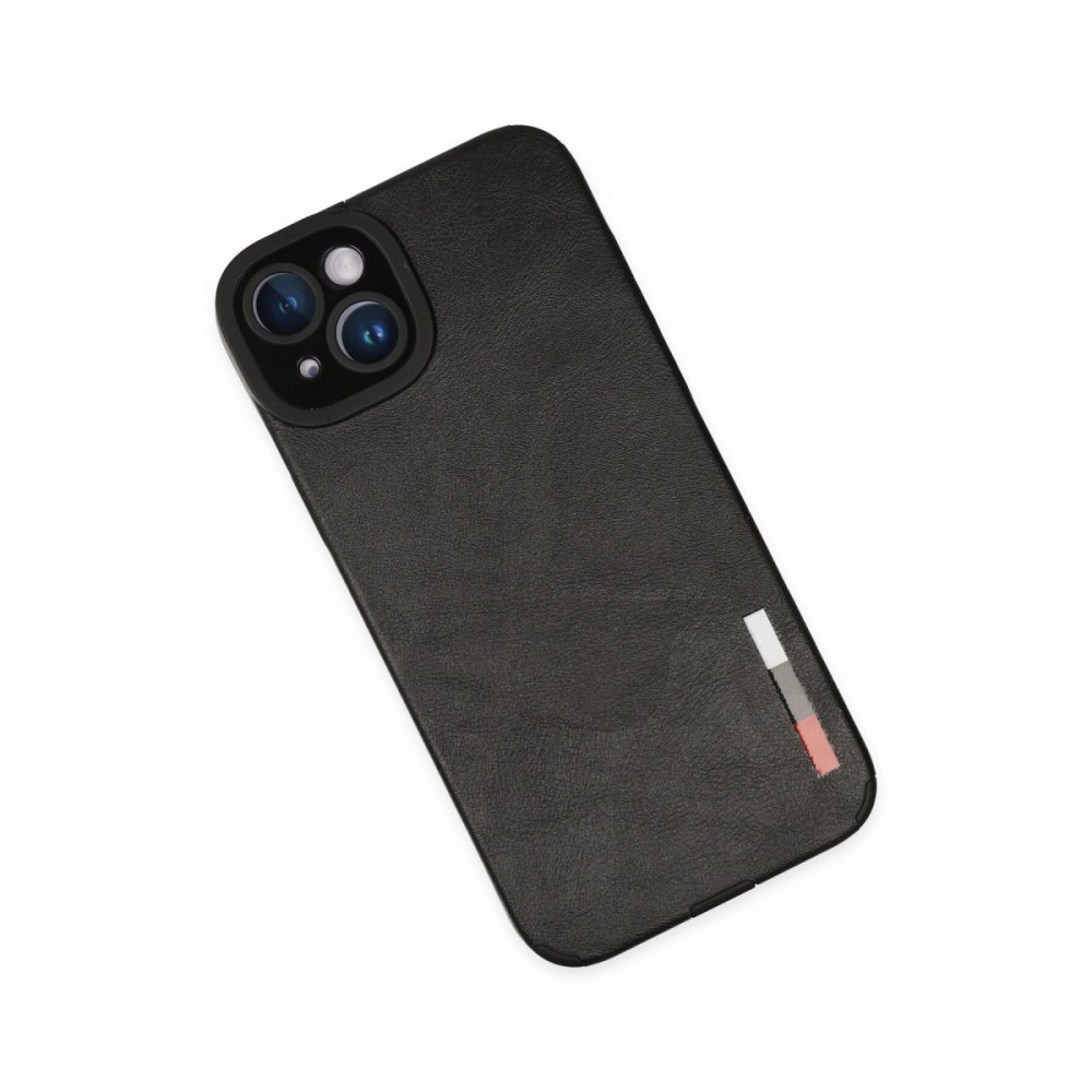 iPhone 14 Plus Newface Loop serisi deri görünümlü köşeleri airbag destekli darbe emici silikon telefon kılıfı