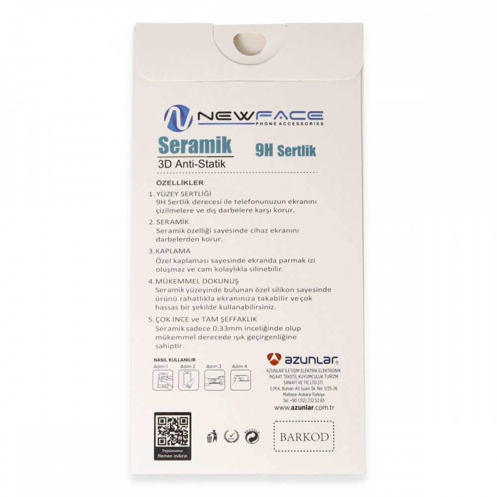 Samsung Galaxy S25 FE Newface 3D antistatik seramik nano ekran koruyucu 9H sertlik kırılmaz esnek yapı parmak izi bırakmaz 0.33 mm ultra ince tam kaplama