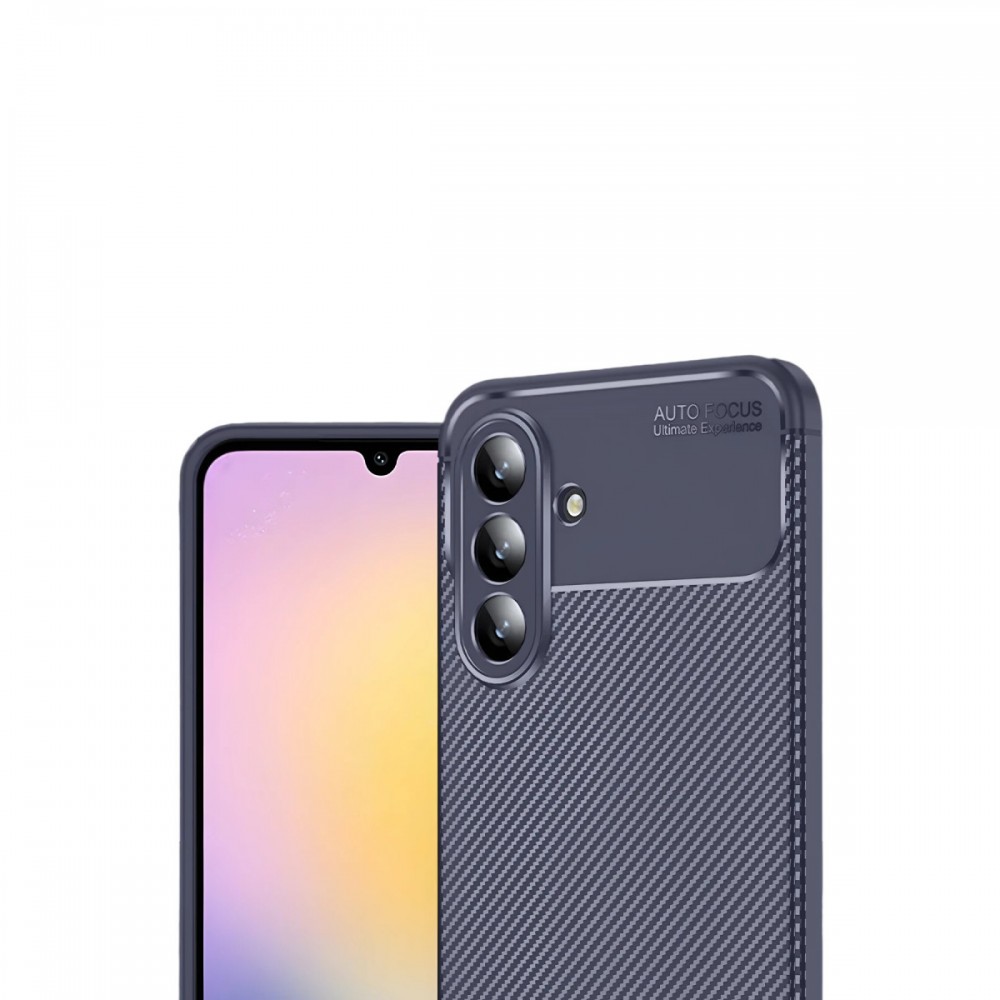 Samsung Galaxy S25 FE Newface Auto Focus kılıf karbon fiber desenli mat siyah parmak izi bırakmaz darbe emici esnek silikon telefon kılıfı