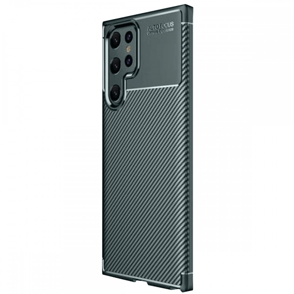 Samsung Galaxy S25 Ultra Newface Auto Focus kılıf karbon fiber desenli mat siyah parmak izi bırakmaz darbe emici esnek silikon telefon kılıfı