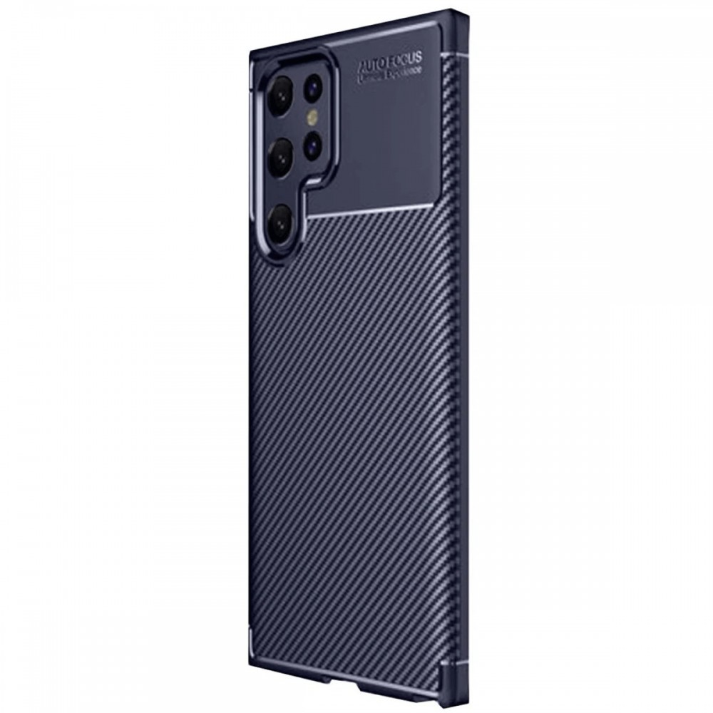 Samsung Galaxy S25 Ultra Newface Auto Focus kılıf karbon fiber desenli mat siyah parmak izi bırakmaz darbe emici esnek silikon telefon kılıfı