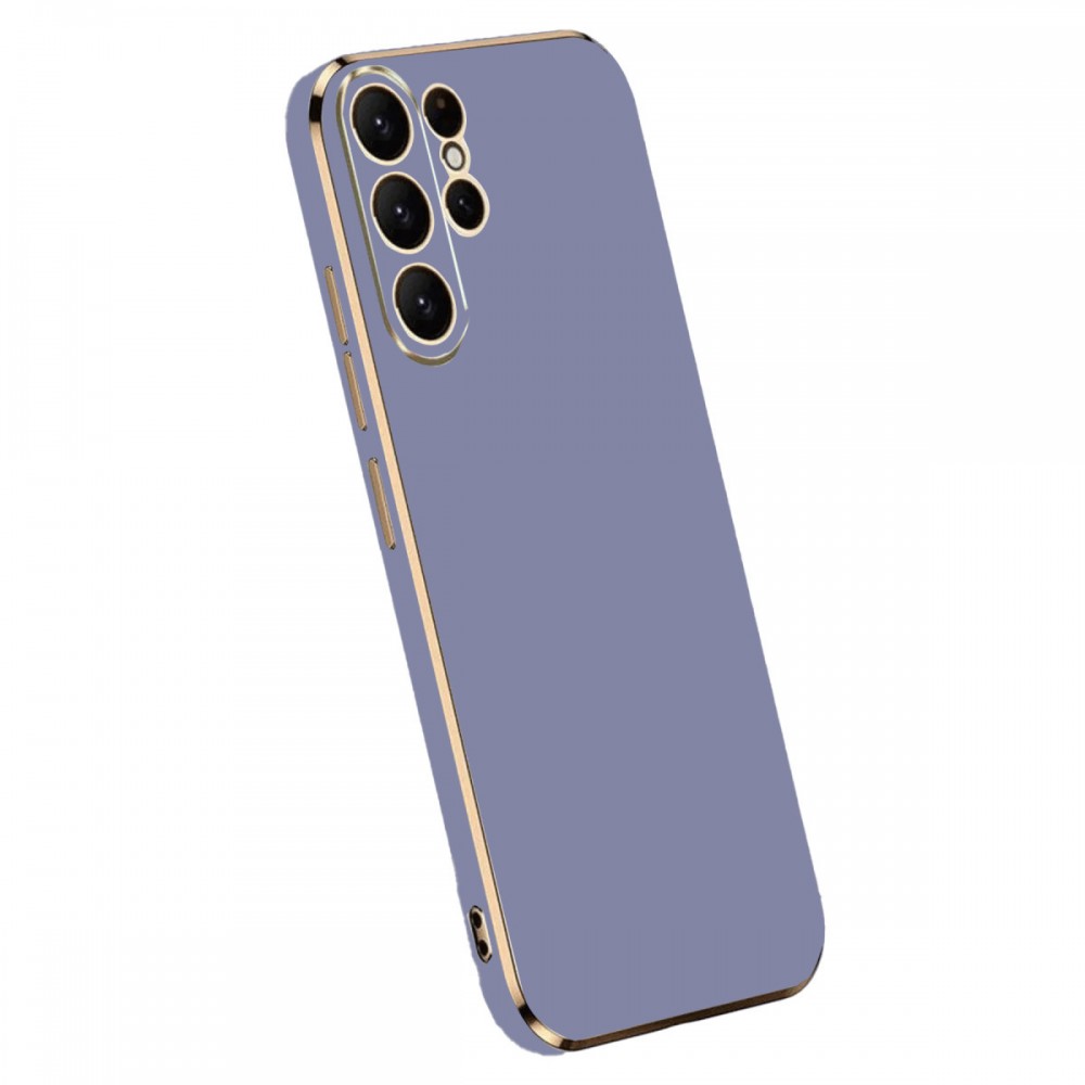 Samsung Galaxy S25 Ultra Newface Volet kılıf gold detaylı kenar parlak yumuşak silikon kamera korumalı lüks tasarım telefon kılıfı