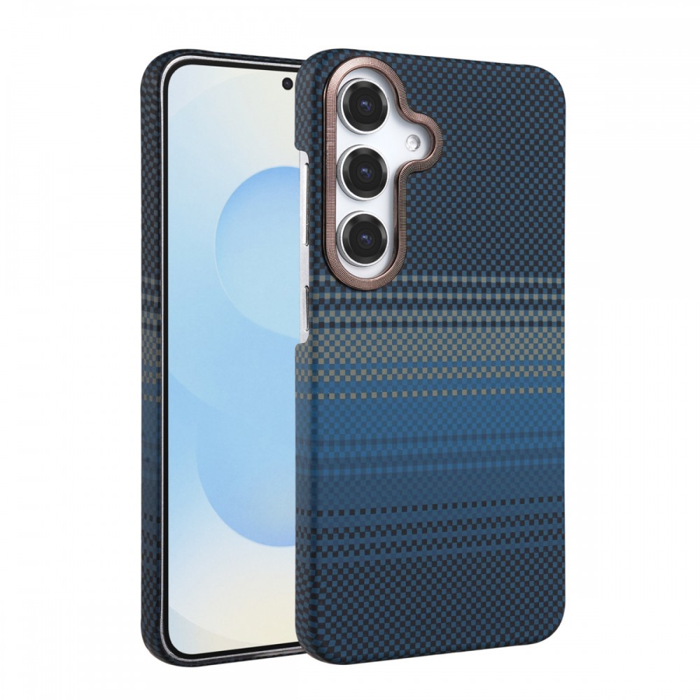 Samsung Galaxy S26 Plus Newface Vega Magsafe kılıf kevlar desenli simli kamera çerçeveli lüks ince manyetik şarj uyumlu koruyucu telefon kılıfı