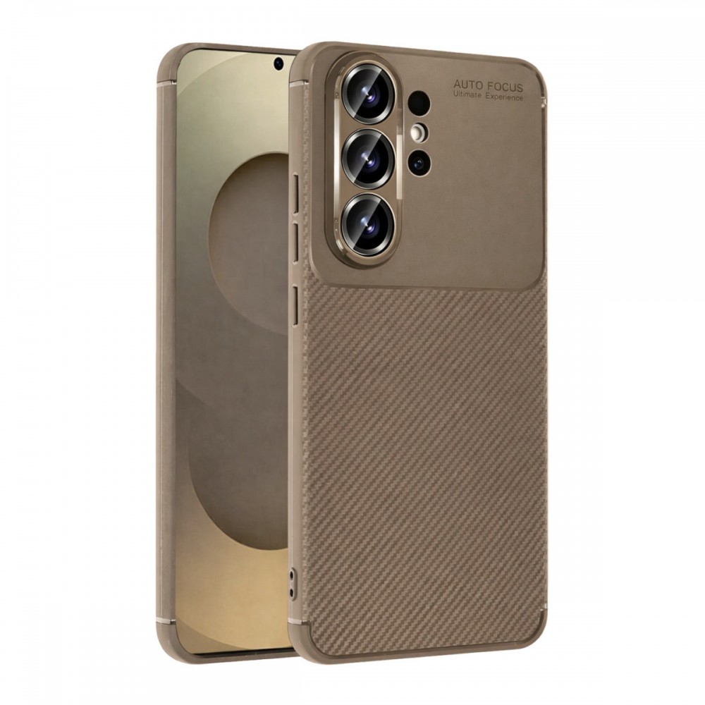 Samsung Galaxy S26 Ultra Newface Auto Focus kılıf karbon fiber desenli mat siyah parmak izi bırakmaz darbe emici esnek silikon telefon kılıfı