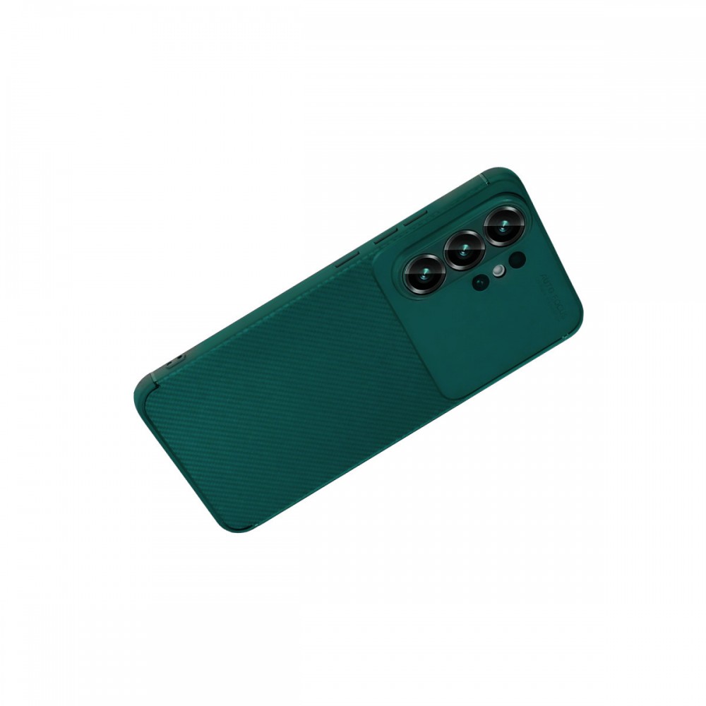 Samsung Galaxy S26 Ultra Newface Auto Focus kılıf karbon fiber desenli mat siyah parmak izi bırakmaz darbe emici esnek silikon telefon kılıfı