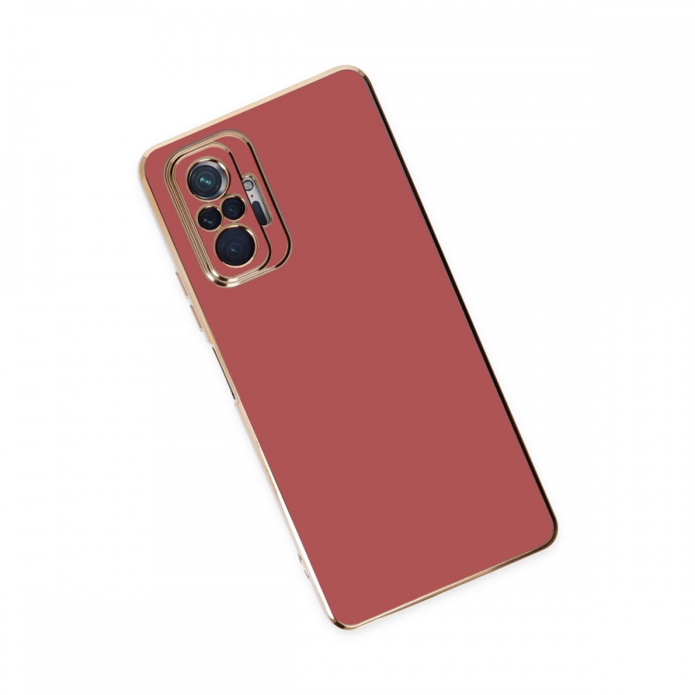 Xiaomi Redmi Note 10 Pro Newface Volet kılıf gold detaylı kenar hatları parlak yumuşak yüzey esnek silikon kamera korumalı lüks tasarım telefon kılıfı