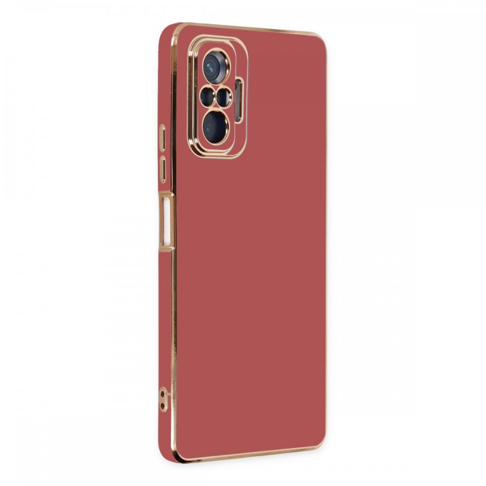Xiaomi Redmi Note 10 Pro Newface Volet kılıf gold detaylı kenar hatları parlak yumuşak yüzey esnek silikon kamera korumalı lüks tasarım telefon kılıfı