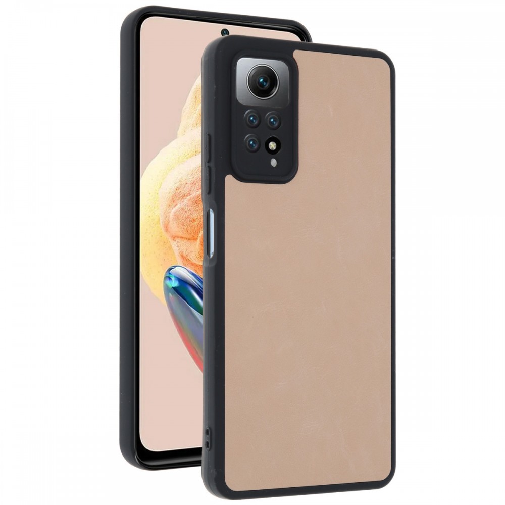 Xiaomi Redmi Note 12 Pro 4G Newface Aras deri kılıf suni deri desenli arka yüzey TPU esnek çerçeve darbe emici şık premium koruyucu telefon kılıfı