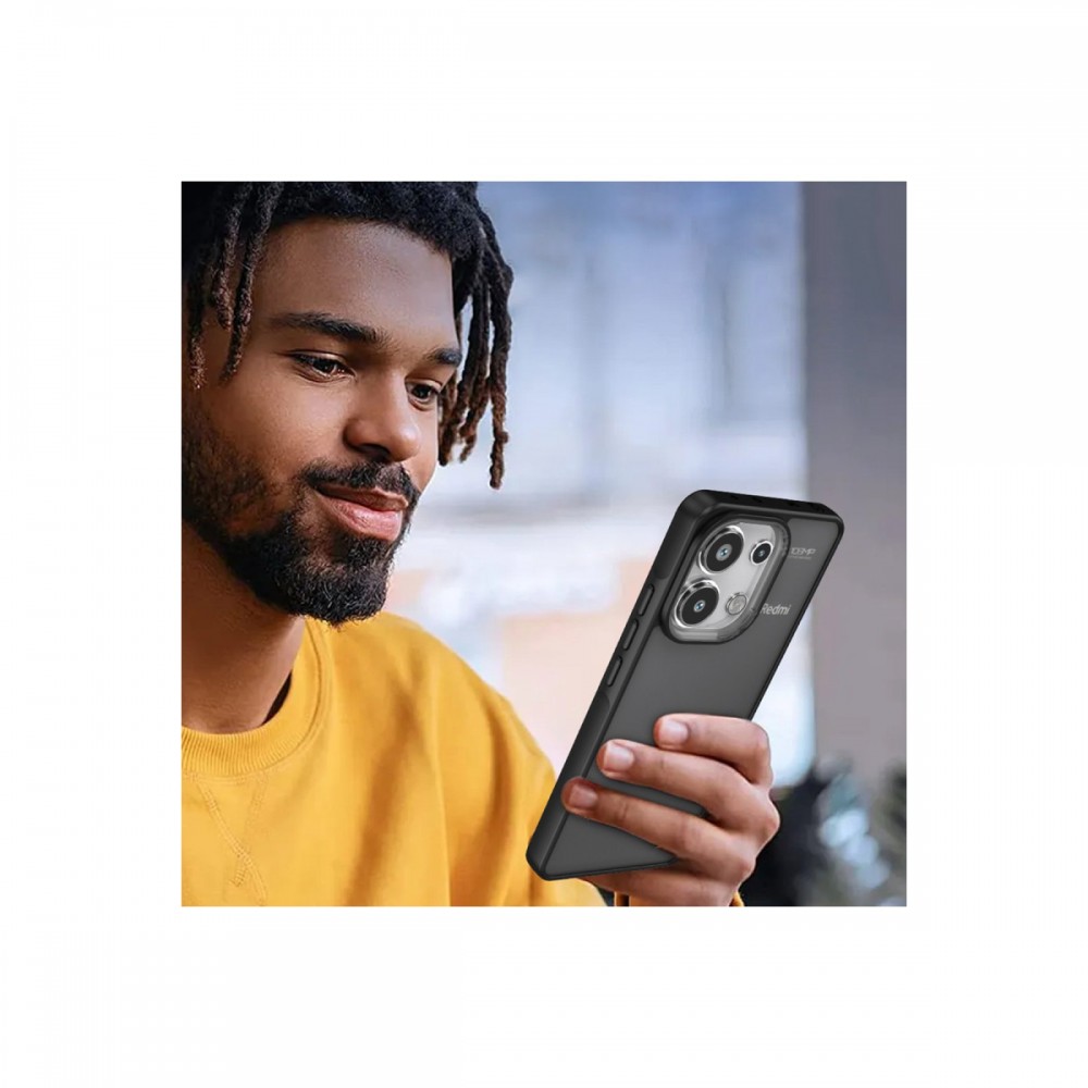 Xiaomi Redmi Note 13 4G Newface Elegant kılıf parlak pürüzsüz yüzey TPU PC hibrit yapı köşe tamponlu darbe emici ince esnek koruyucu telefon kılıfı