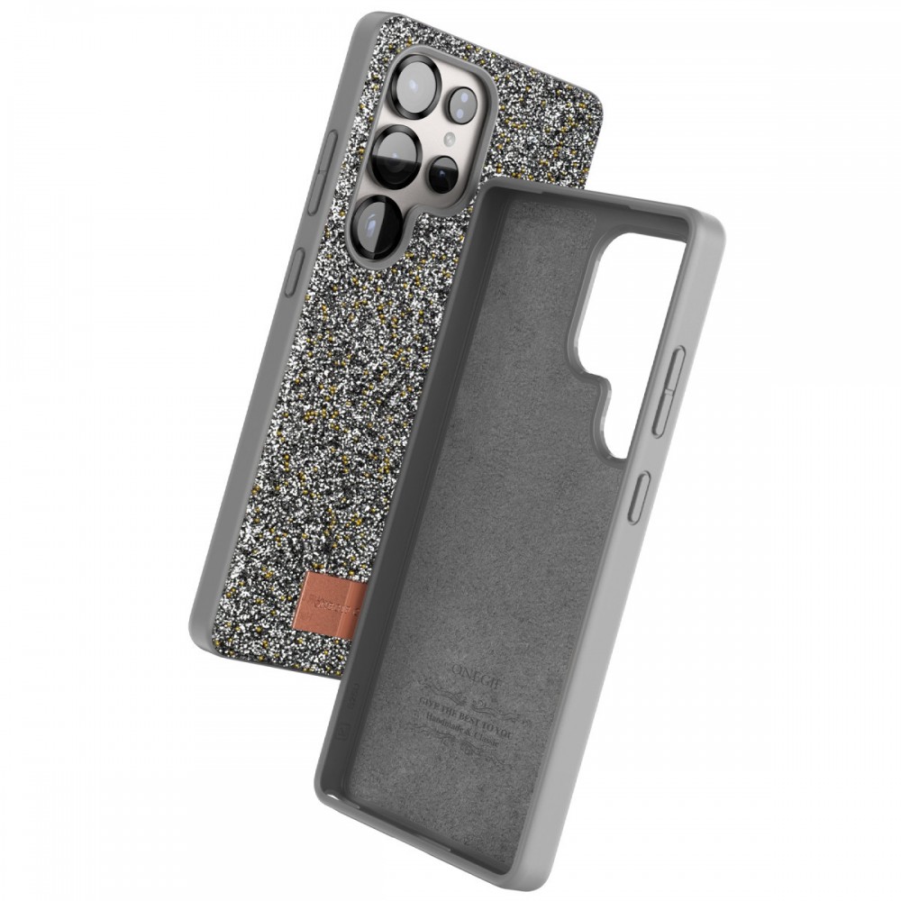 Samsung Galaxy S25 Ultra Onegif Bright kılıf simli boncuk işlemeli el işçiliği detaylı lüks şık tasarım koruyucu telefon kılıfı