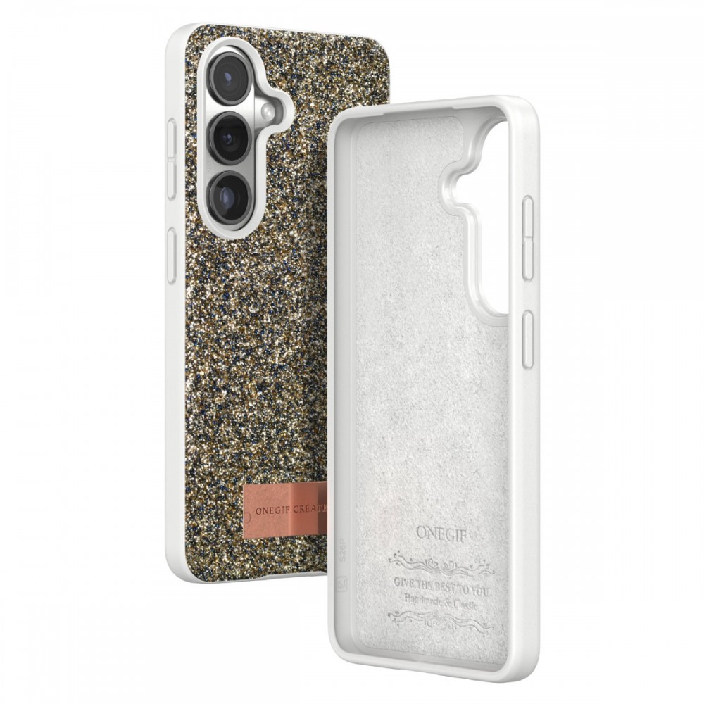 Samsung Galaxy S26 Plus Onegif Bright kılıf simli boncuk işlemeli el işçiliği detaylı lüks şık tasarım koruyucu telefon kılıfı