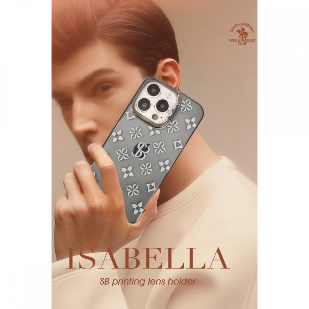 iPhone 13 Pro Santa Barbara Polo Racquet Club Isabella serisi entegre standlı lüks tasarım darbe emici esnek silikon telefon kılıfı