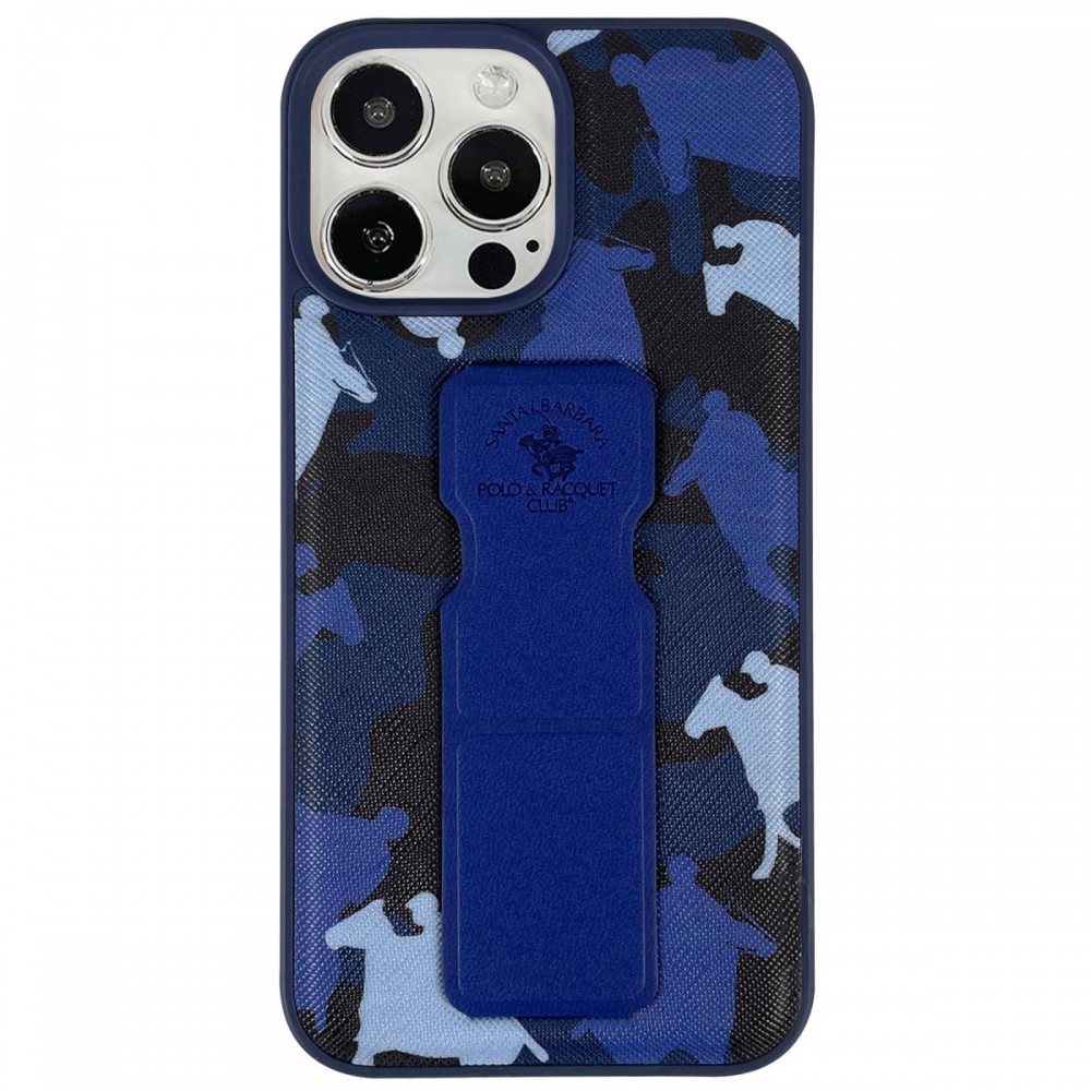 iPhone 13 Pro Max Santa Barbara Polo Racquet Club Enos kılıf entegre standlı video izleme özellikli lisanslı darbe emici silikon kapak