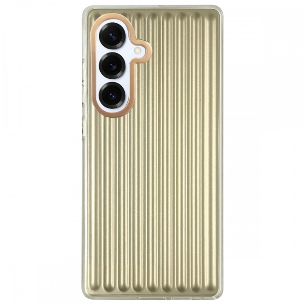 Samsung Galaxy S25 Santa Barbara Polo Jeremy kılıf dikey hatlı mat saten yüzey TPE silikon hibrit yapı şok emici korumalı lüks marka logolu telefon kılıfı