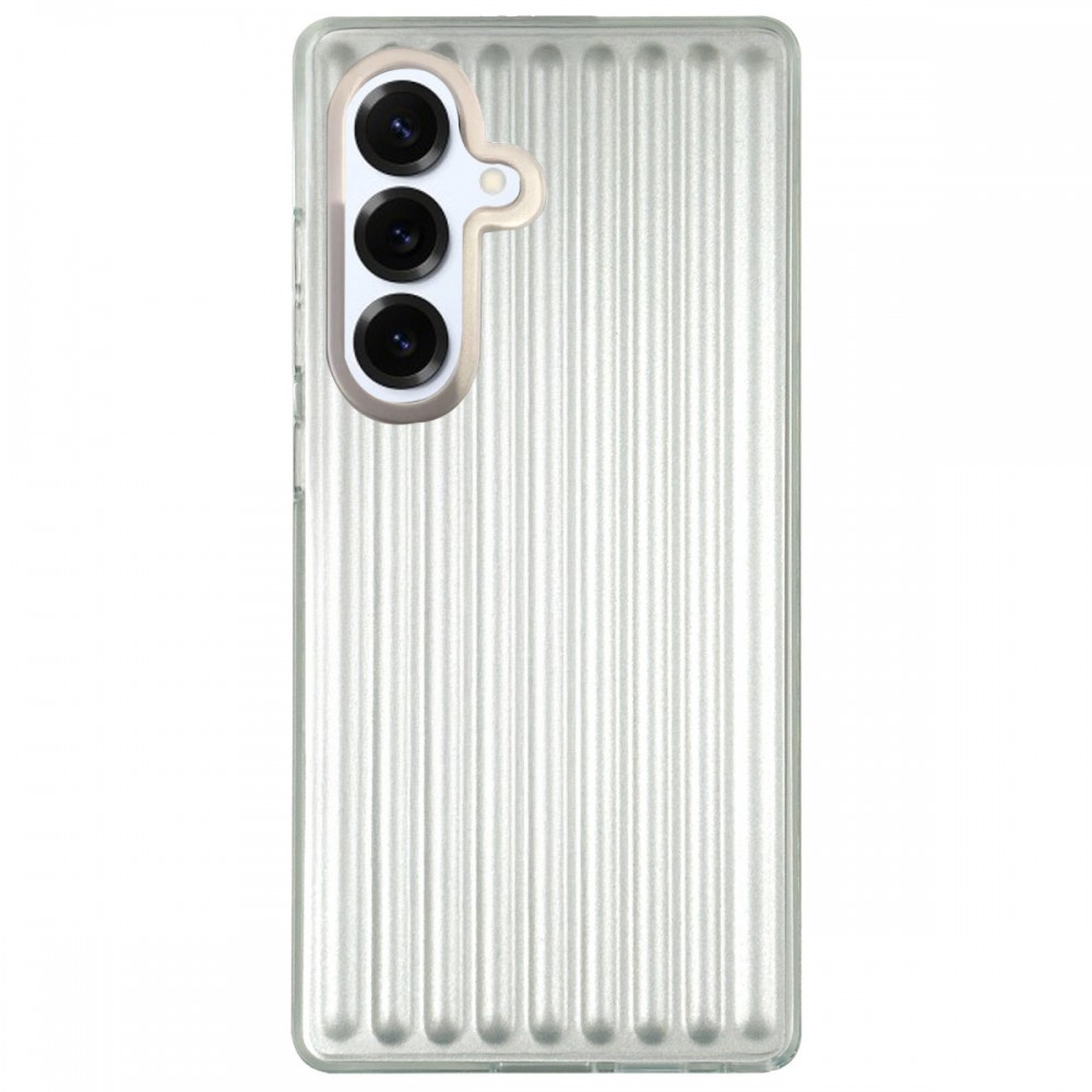 Samsung Galaxy S25 Santa Barbara Polo Jeremy kılıf dikey hatlı mat saten yüzey TPE silikon hibrit yapı şok emici korumalı lüks marka logolu telefon kılıfı