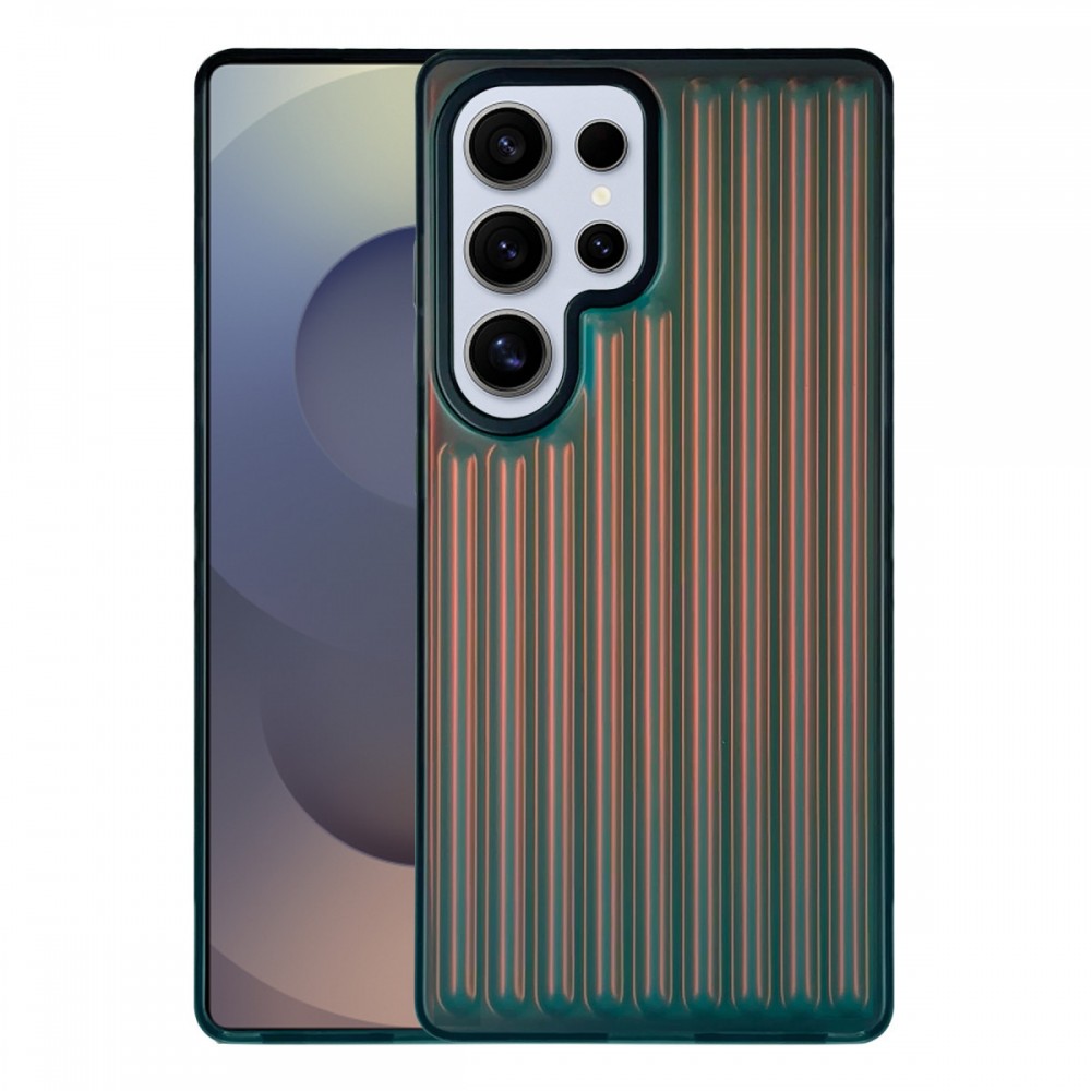 Samsung Galaxy S25 Ultra Santa Barbara Polo Jeremy kılıf dikey hatlı mat saten görünümlü TPE silikon hibrit darbe emici lüks marka logolu telefon kılıfı