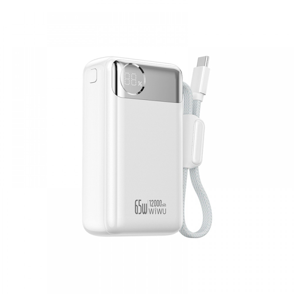 Wiwu T132 Power Plus Serisi Type-C Kablolu PD Powerbank 65W 12000mAh