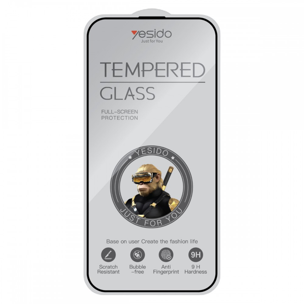 iPhone 17 Pro Max Yesido TG26 ultra clear HD şeffaf cam 9H sertlik derecesine sahip yüksek ışık geçirgenlikli darbe emici ekran koruyucu