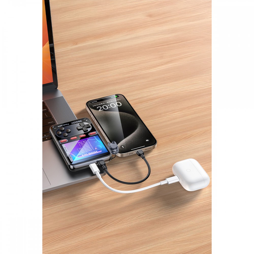 Yesido YP87 Dahili Retro Oyun Konsollu 10.000 mAh 2in1 20W PD Hızlı Şarj Powerbank - Siyah