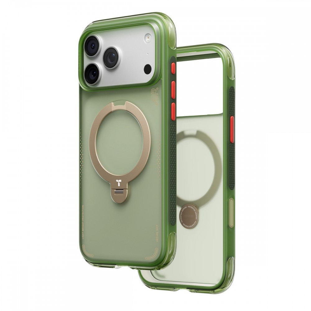 iPhone 17 Pro Max Torras O-Stand Spin Air kılıf Magsafe uyumlu 360 derece dönen stand ShockMat darbe koruması kamera denetimi düğmesi uyumlu lüks koruyucu kılıf