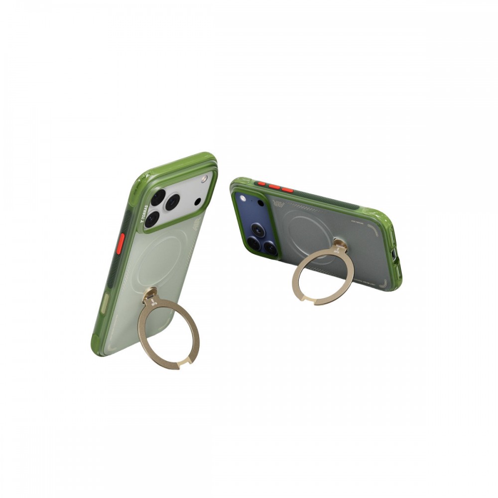 iPhone 17 Pro Max Torras O-Stand Spin Air kılıf Magsafe uyumlu 360 derece dönen stand ShockMat darbe koruması kamera denetimi düğmesi uyumlu lüks koruyucu kılıf